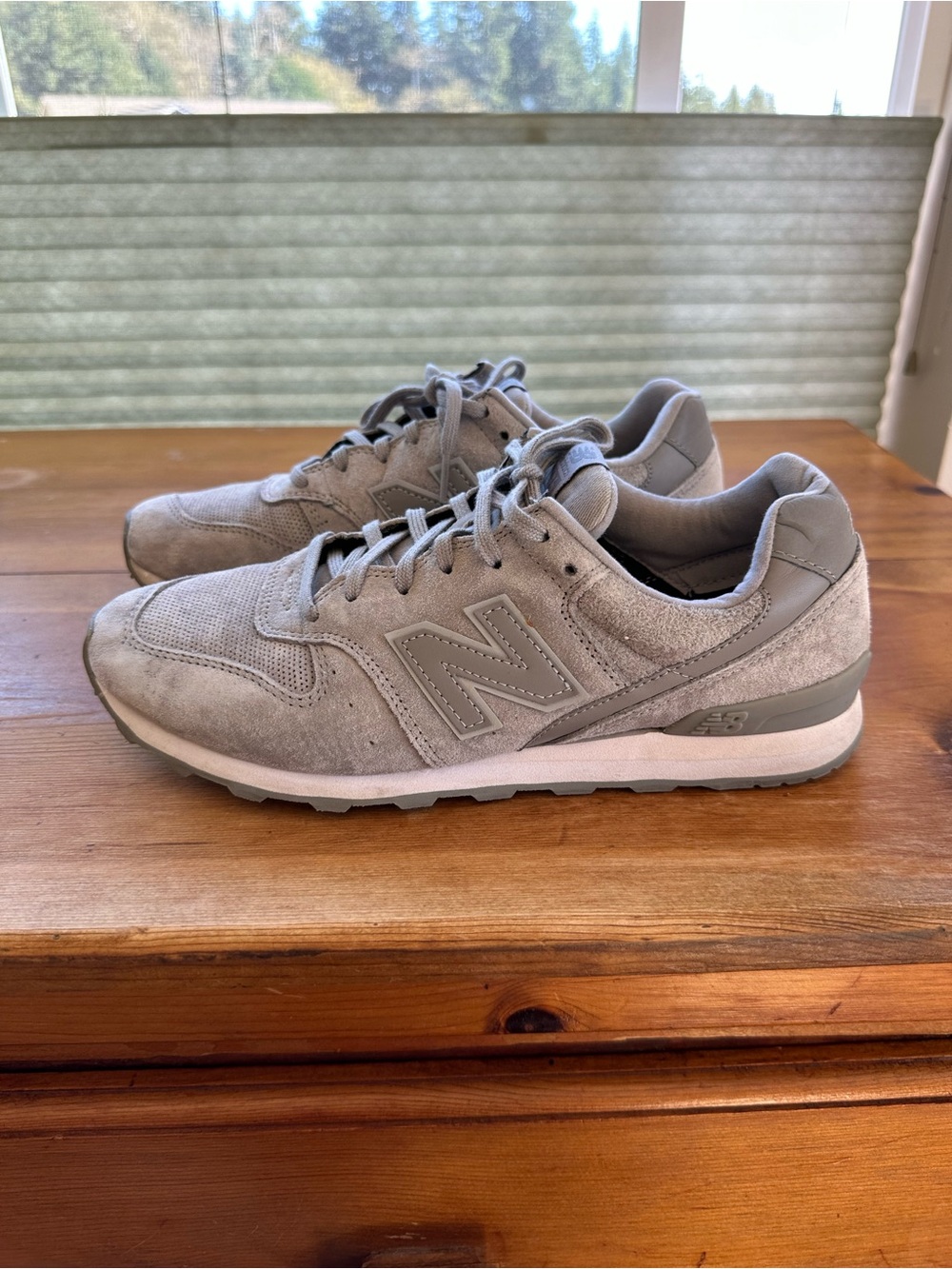 New Balance Men's Grey Suede & Mesh Sneakers